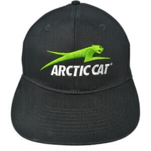 Arctic Cat Snapback Black One Size Snowmobile Embroidered Logo Graphic Sport Hat